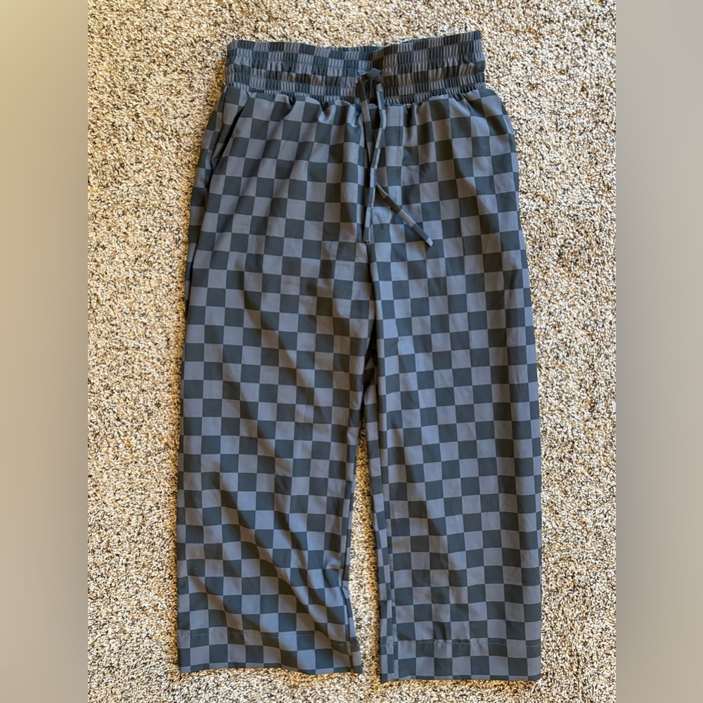 Albion Fit Slate Checkered Wide Leg Pants